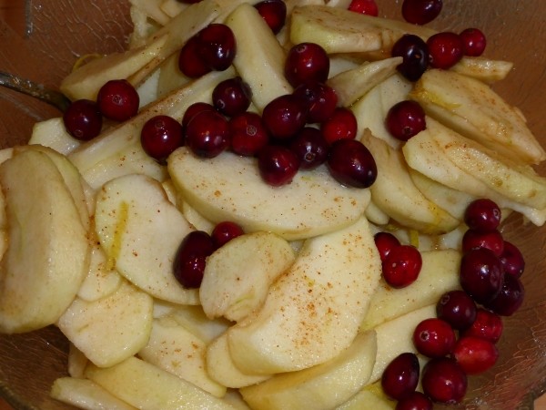Apfel Crumble Rezept mit Cranberry und Cayenne