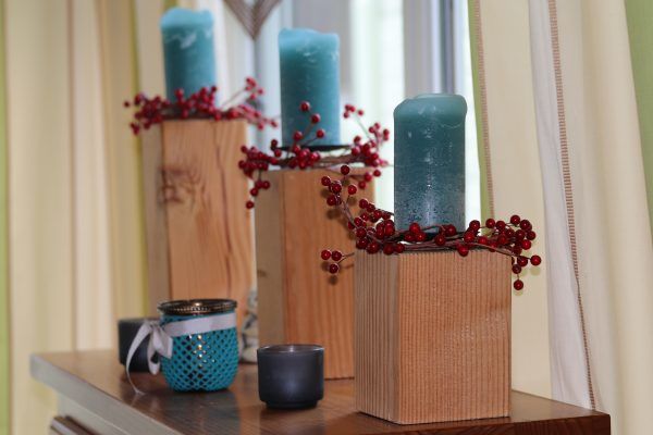 Kerzenständer oder Adventskranz aus Holz selber bauen