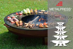 Prometheus die Designer-Feuerschale mit integriertem Grill